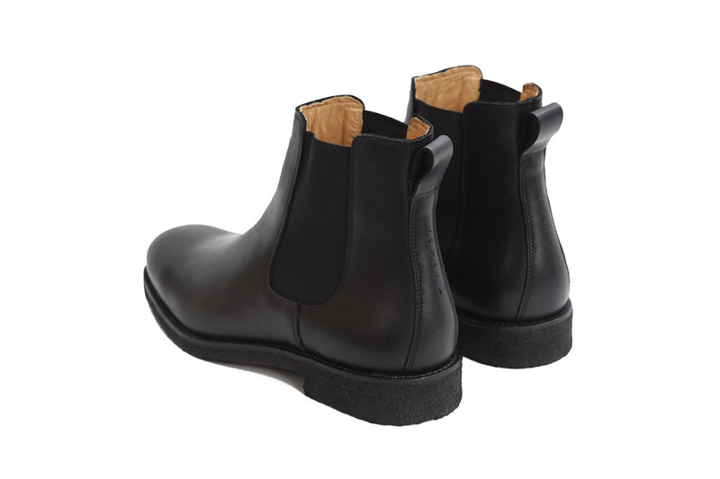 Chelsea Boots - Black Leather - Lordya